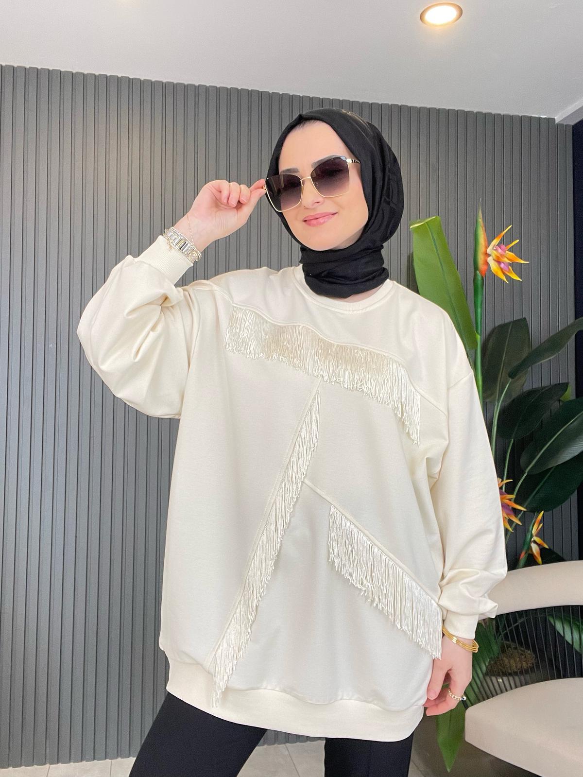 SweatshirtPÜSKÜLLÜ  OVERSİZE SWEATSHİRT