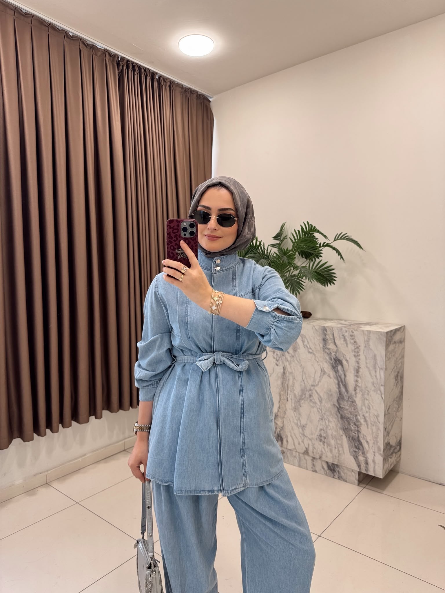 TAKIMDİK YAKA TASARIM DENİM TAKIM