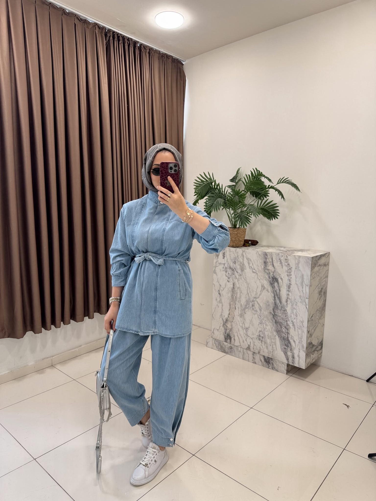 TAKIMDİK YAKA TASARIM DENİM TAKIM