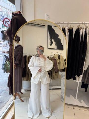 TAKIMDRAPELİ DİK YAKA TAKIM