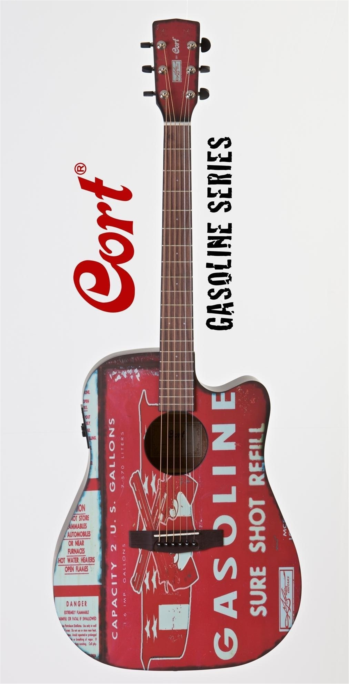 Cort GASOLINE2BKS Elektro Akustik Gitar Siyah Satin
