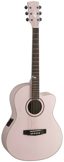 Cort JADE2F-PPM Elektro Akustik Gita Çantalı Soluk Pembe Metalik