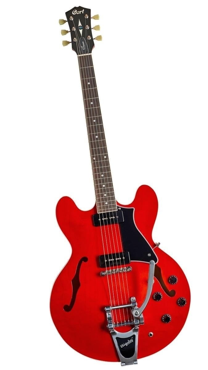 Cort SOURCECR Elektro Akustik Gitar Caz Kasa Ince Vişne Kirmizisi