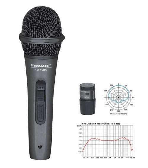 Fugue FM-198A Siyah Başlıklı Dinamik Tek Yönlü Kablolu Mikrofon
