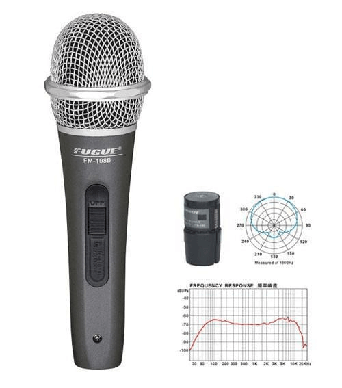 Fugue FM-198B Gümüş Başlıklı Dinamik Tek Yönlü Kablolu Mikrofon