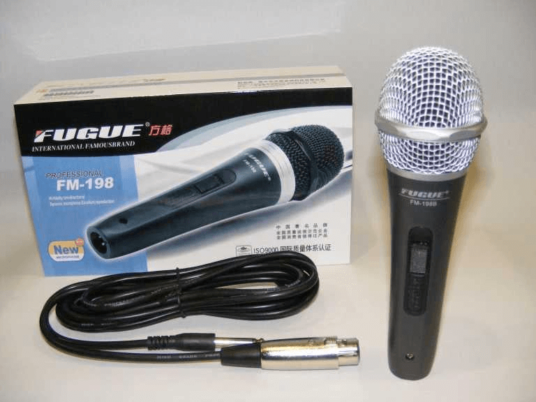 Fugue FM-198B Gümüş Başlıklı Dinamik Tek Yönlü Kablolu Mikrofon