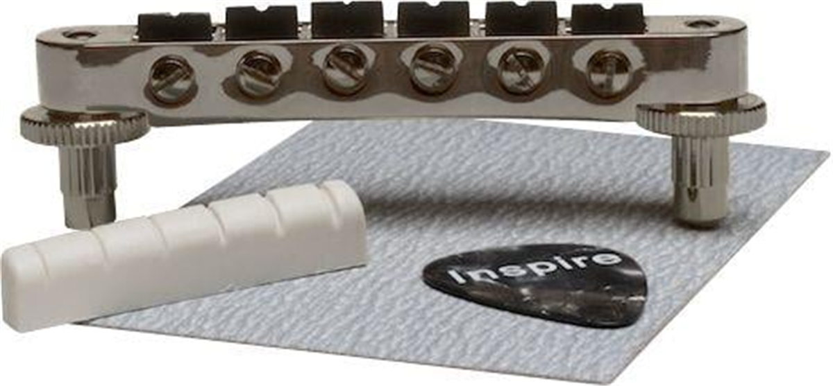Graphtech PX-8841-C0 ResoMax NV1 Köprü ve TUSQ XL Üst Eşik Seti (4mm, Krom)