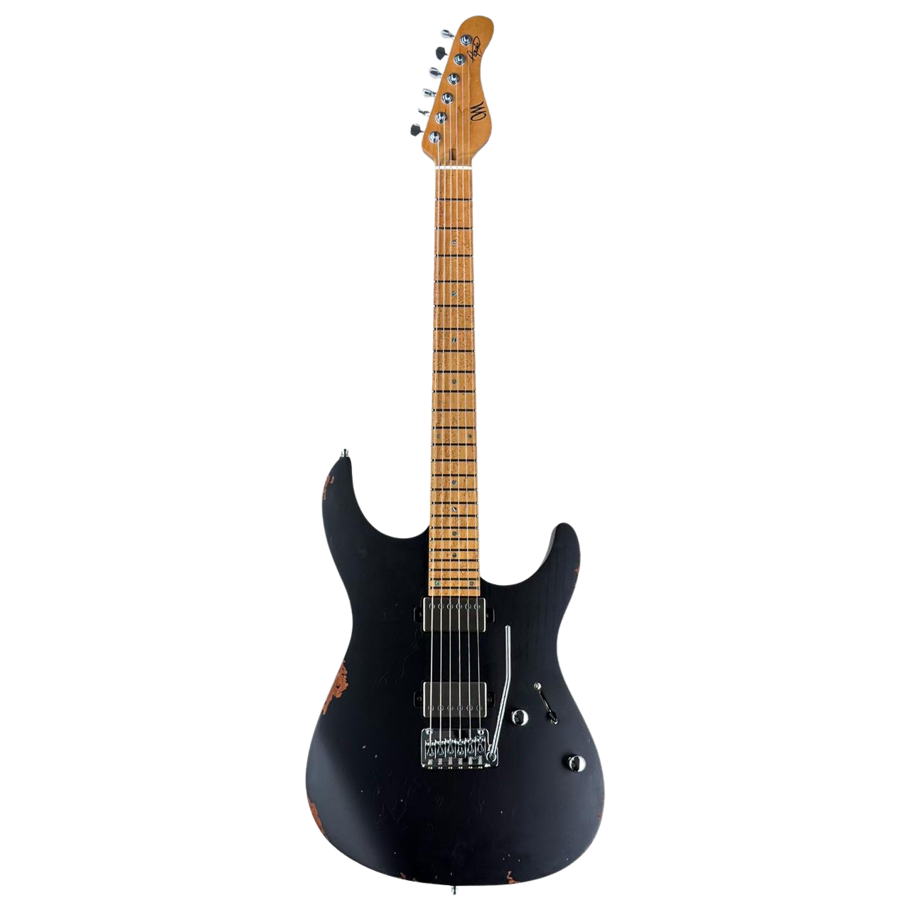 Mayones Aquila Aged V24-6 Elektro Gitar Monolith Black Nitro Aged (Hybrid Softcase Dahil)