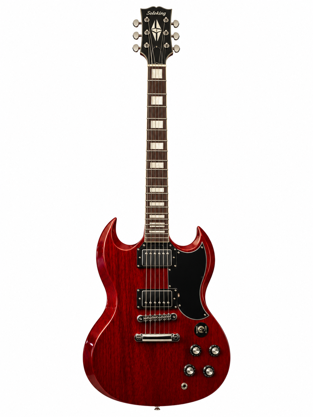 Soloking SG61 Elektro Gitar Transparent Red Cherry (Gigbag Dahil)