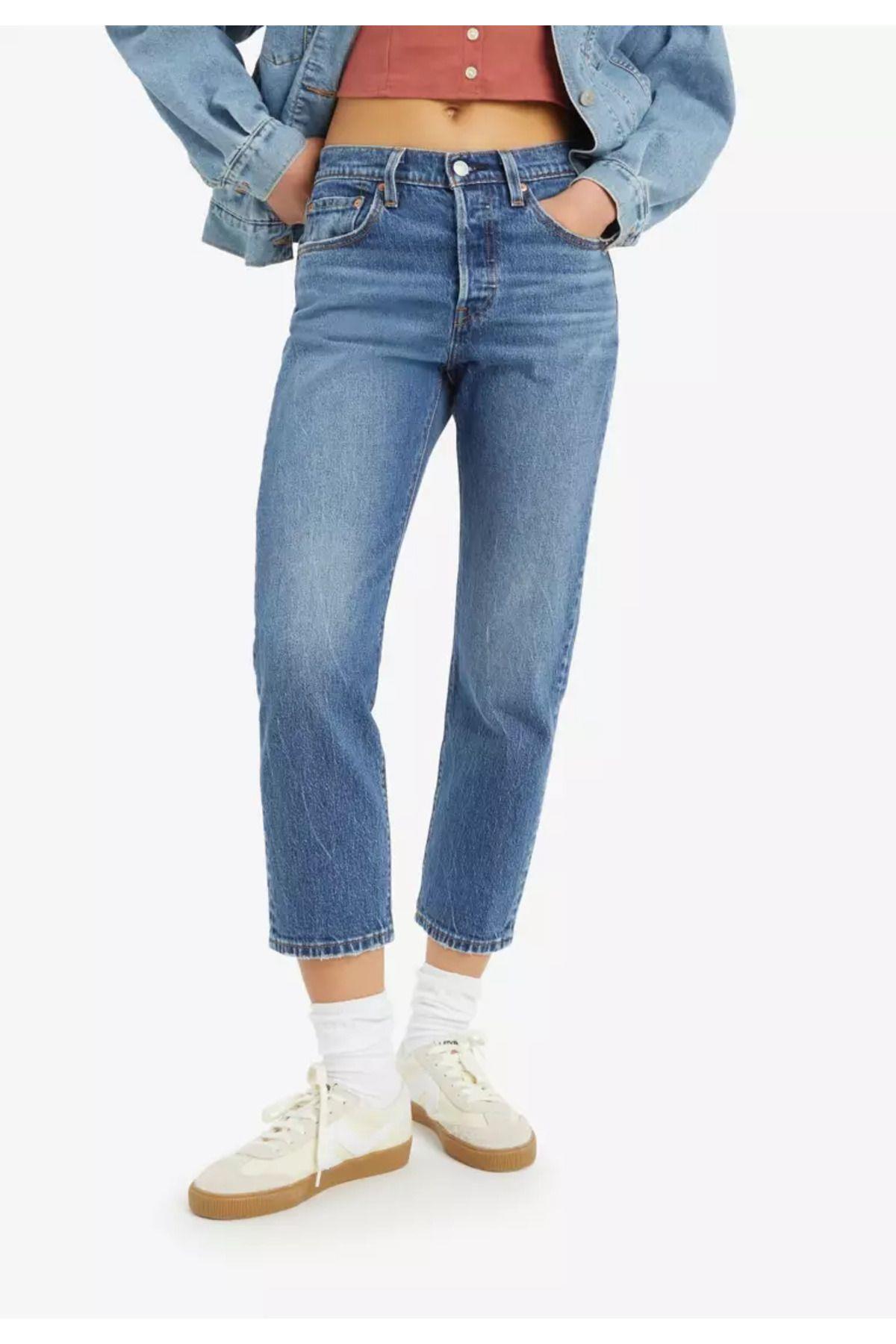 501 Kadın Pamuklu Regular Fit Cropped Jeans Kot Pantolon A7739-0015 - Levi's - A7739-0015