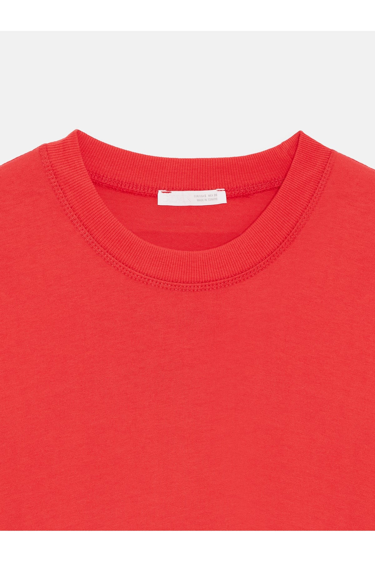 Dilvin Kadın %100 Pamuk Bisiklet Yaka T-Shirt Kırmızı - 101A30312 - Dilvin - 101A30312-2