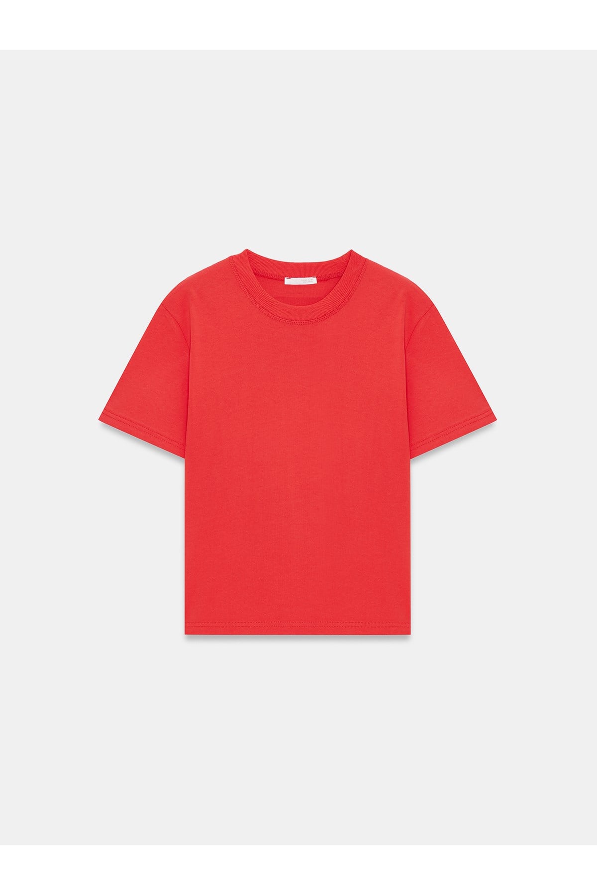 Dilvin Kadın %100 Pamuk Bisiklet Yaka T-Shirt Kırmızı - 101A30312 - Dilvin - 101A30312-2