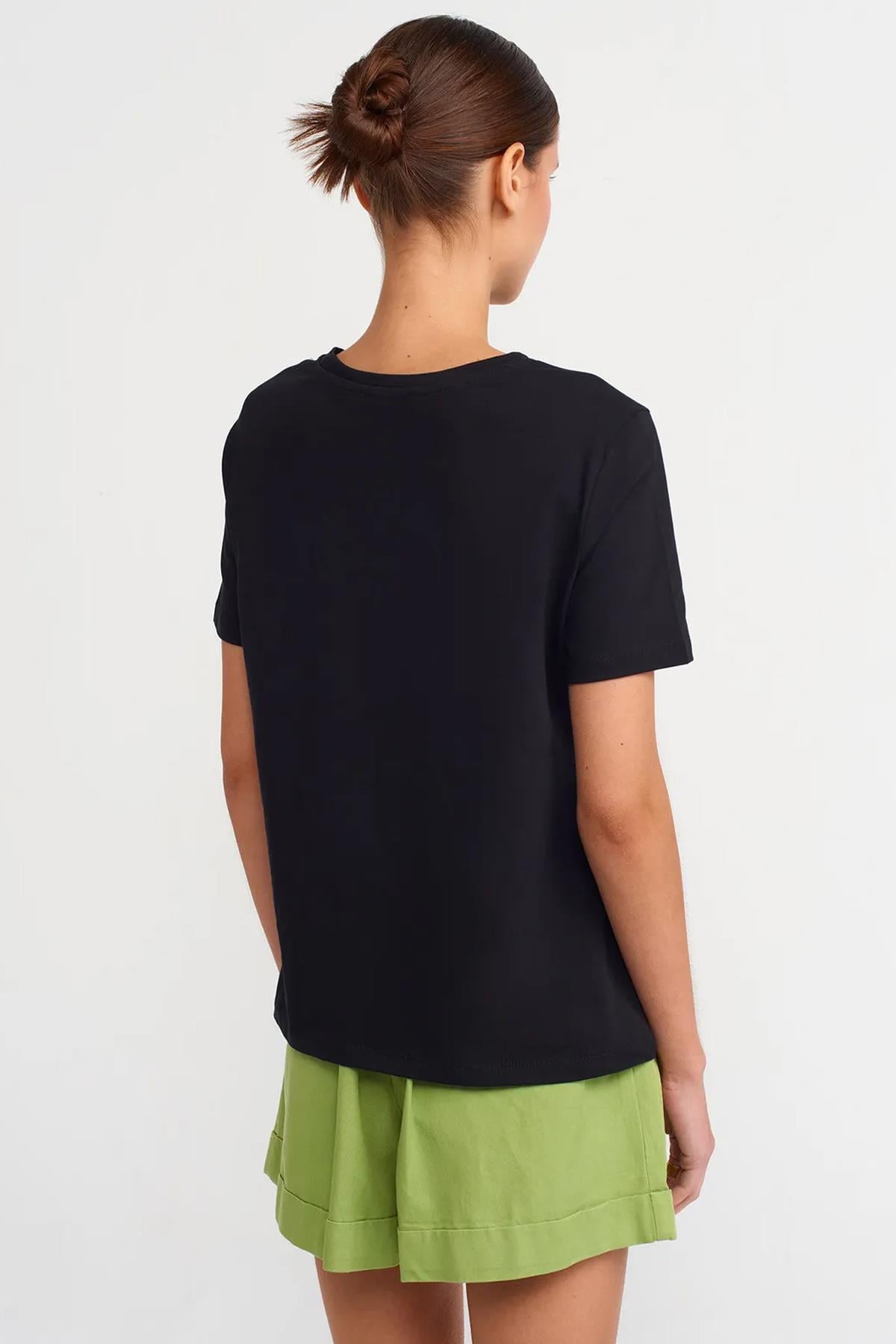 Dilvin Kadın Basic Pamuklu T-shirt - 30740 - Dilvin - 101A30740