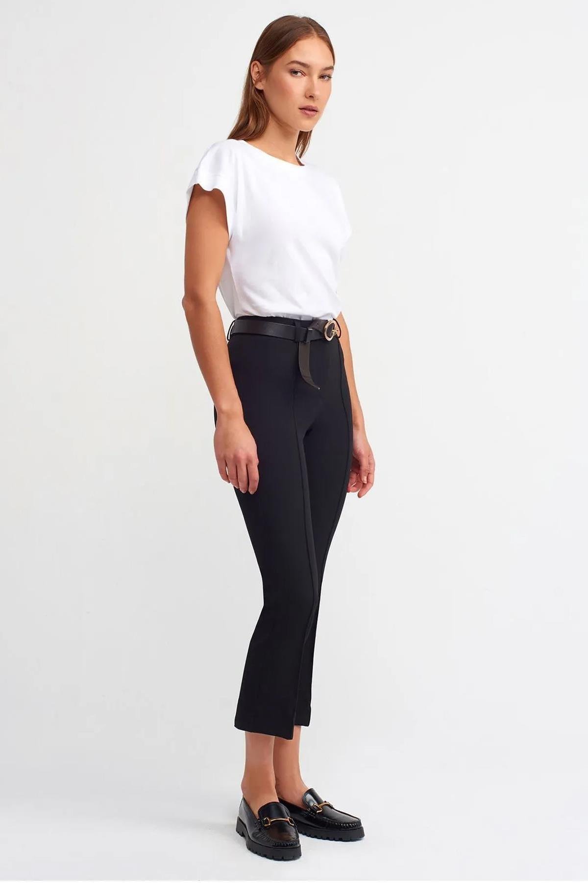 Dilvin Kadın Bisiklet Yaka Basic Penye T-shirt - 3504 - Dilvin - 101A03504