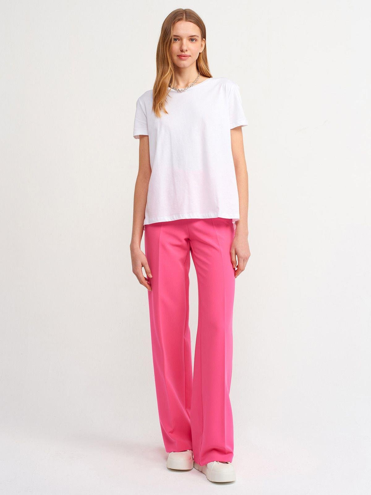 Dilvin Kadın Bisiklet Yaka Basic T-shirt - 3471 - Dilvin - 101A03471