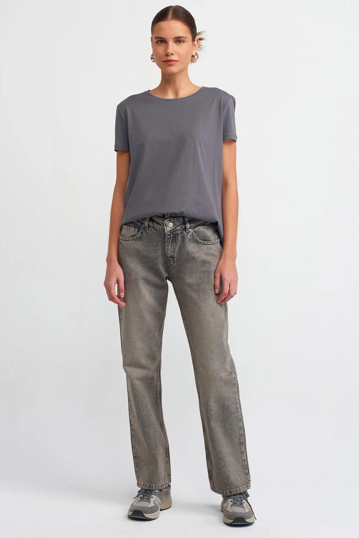 Dilvin Kadın Bisiklet Yaka Basic T-shirt - 3471 - Dilvin - muk-101A03471