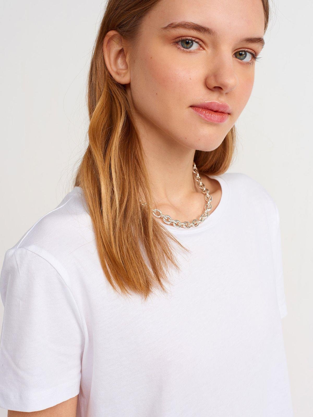 Dilvin Kadın Bisiklet Yaka Basic T-shirt - 3471 - Dilvin - 101A03471