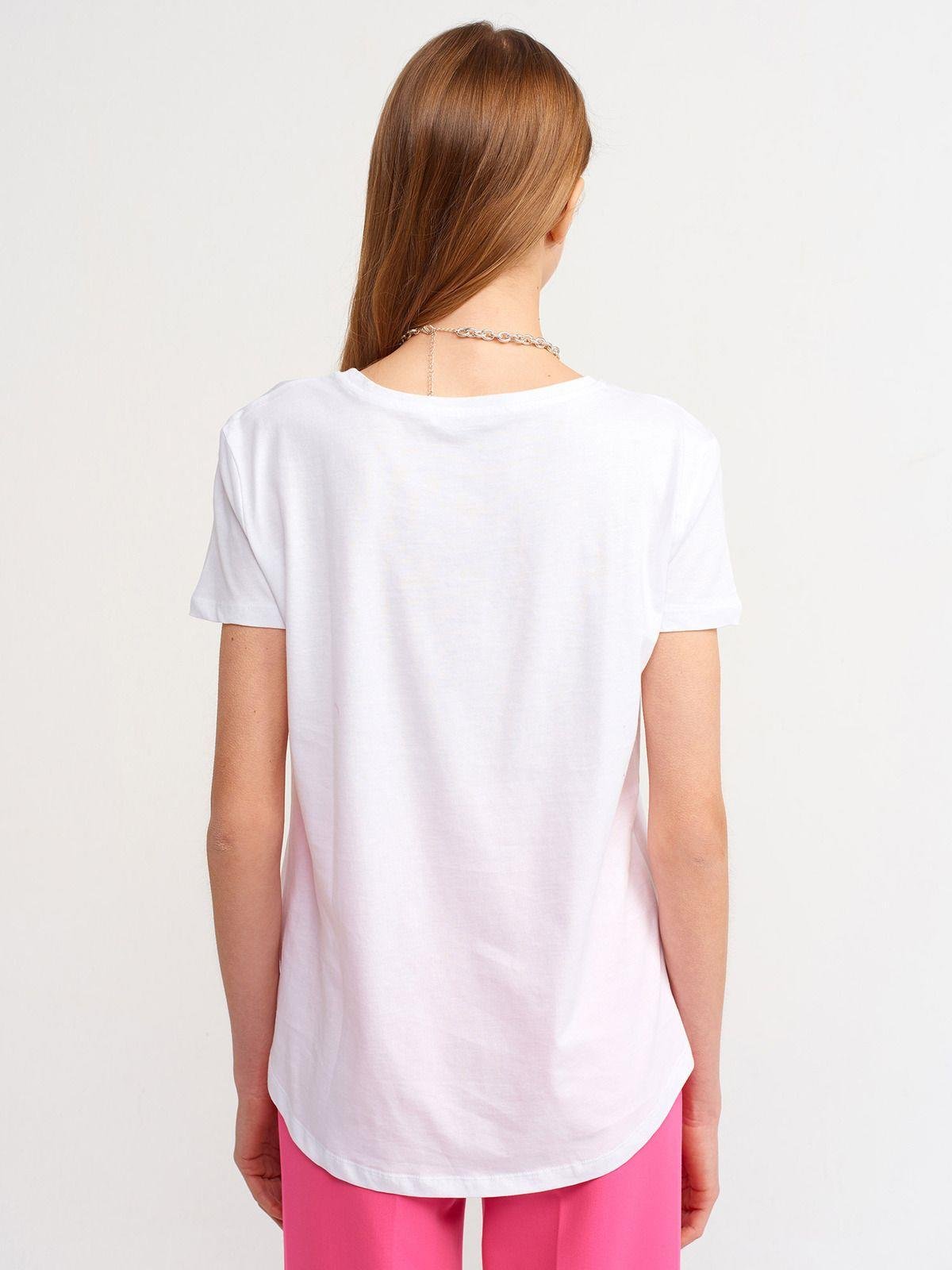 Dilvin Kadın Bisiklet Yaka Basic T-shirt - 3471 - Dilvin - 101A03471
