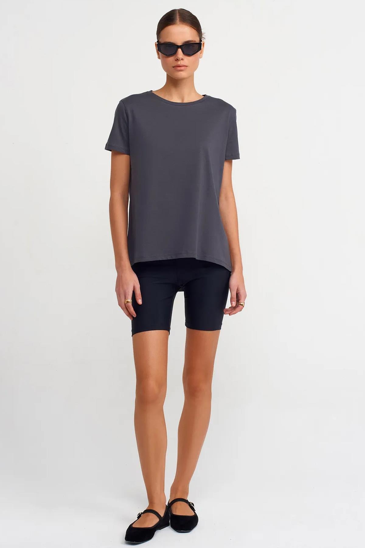 Dilvin Kadın Bisiklet Yaka Basic T-shirt - 3471 - Dilvin - 101A03471