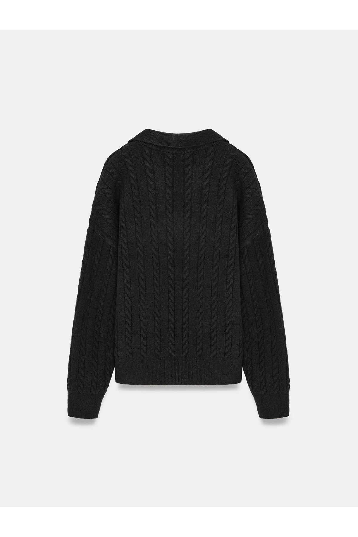 Dilvin Kadın Yün Karışımlı Polo Yaka Siyah Kazak - 10885  - Dilvin - 101A10885-S