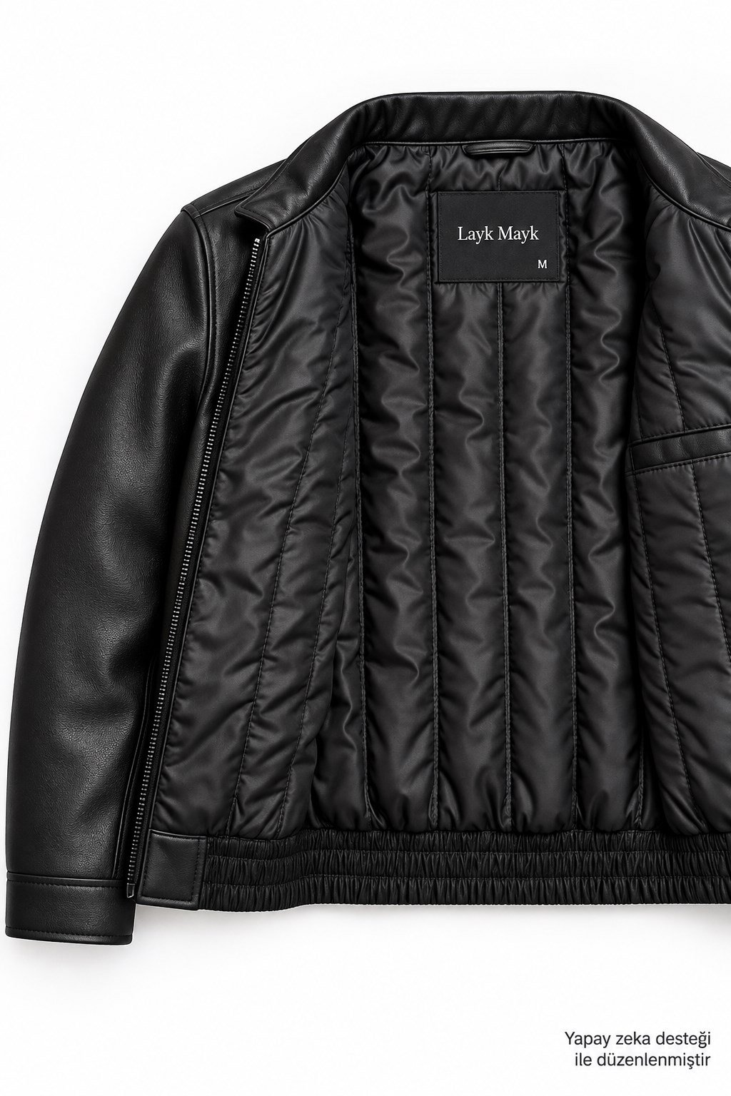 Erkek Oversize Siyah Deri Ceket-00225067 - LaykMayk - 00225067
