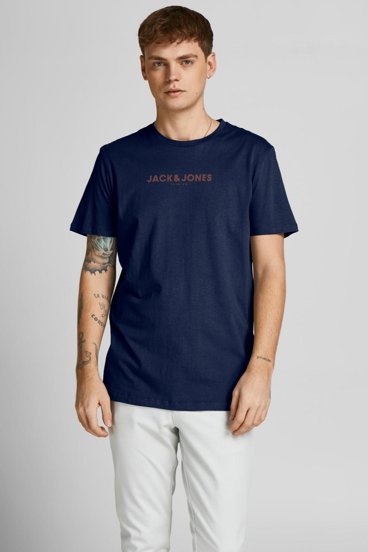 Jack & Jones Baskılı Erkek T-Shirt 12208467 - Jack & Jones - 12208467