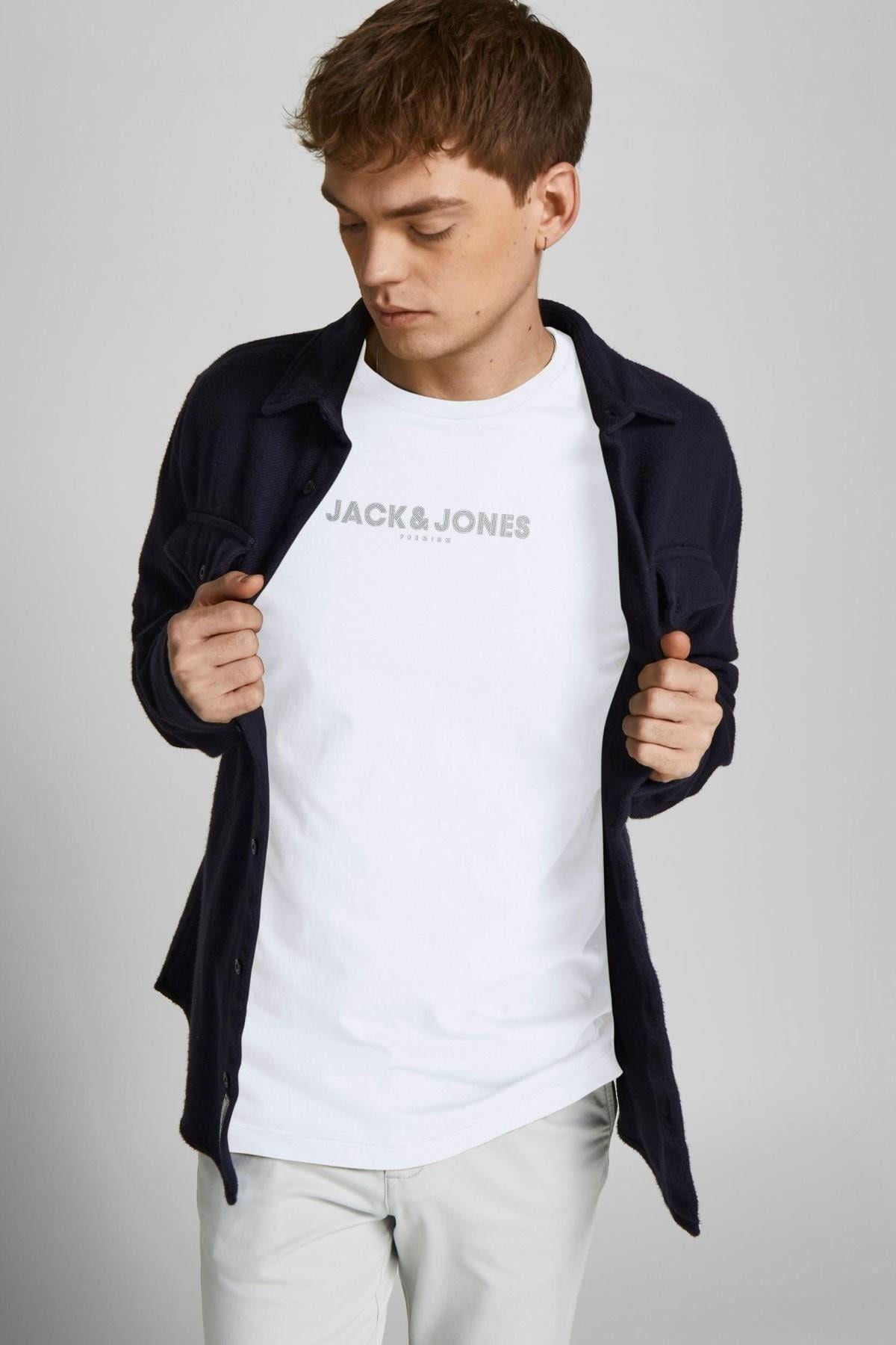 Jack & Jones Baskılı Erkek T-Shirt 12208467 - Jack & Jones - 12208467