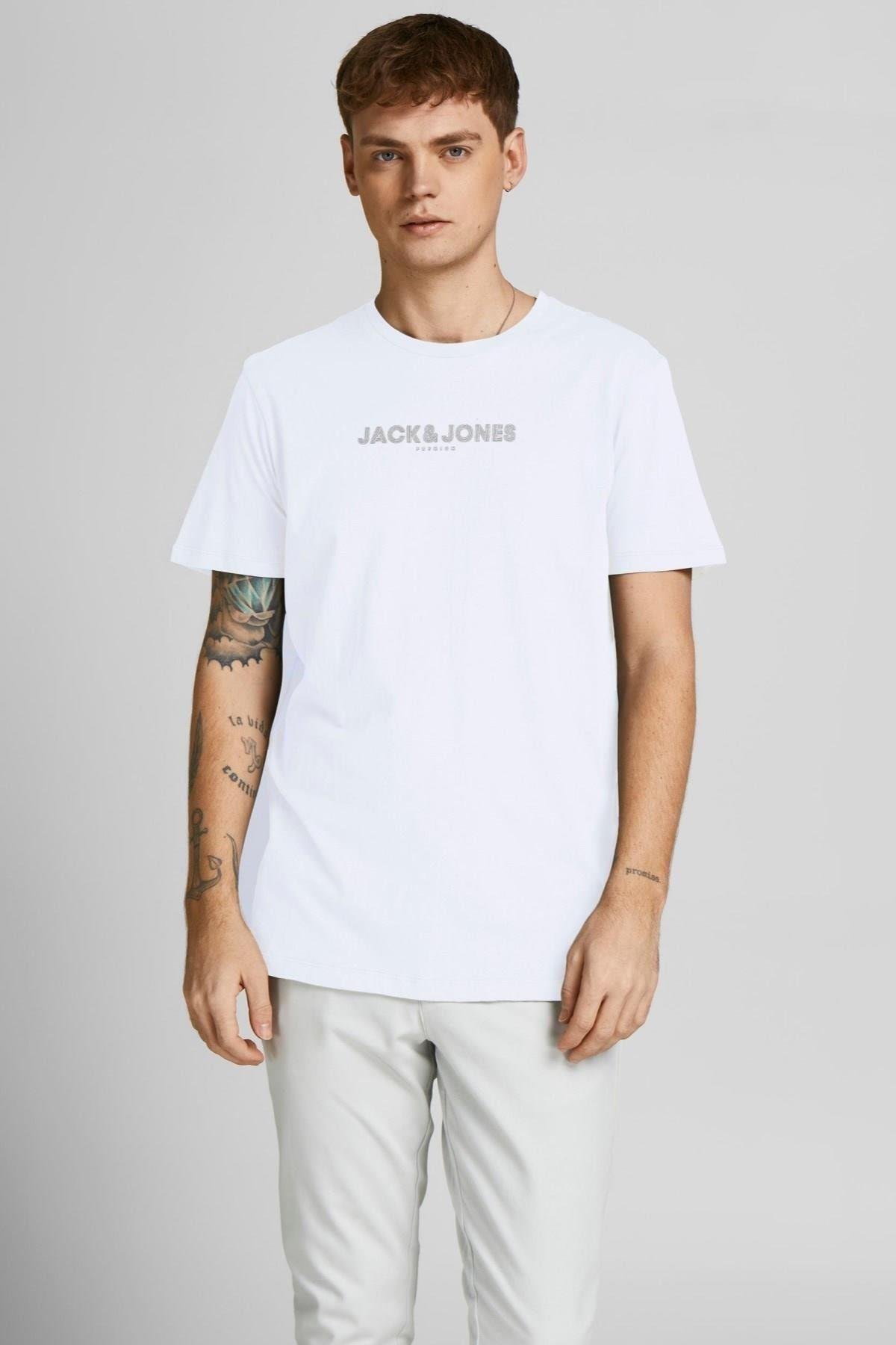 Jack & Jones Baskılı Erkek T-Shirt 12208467 - Jack & Jones - 12208467