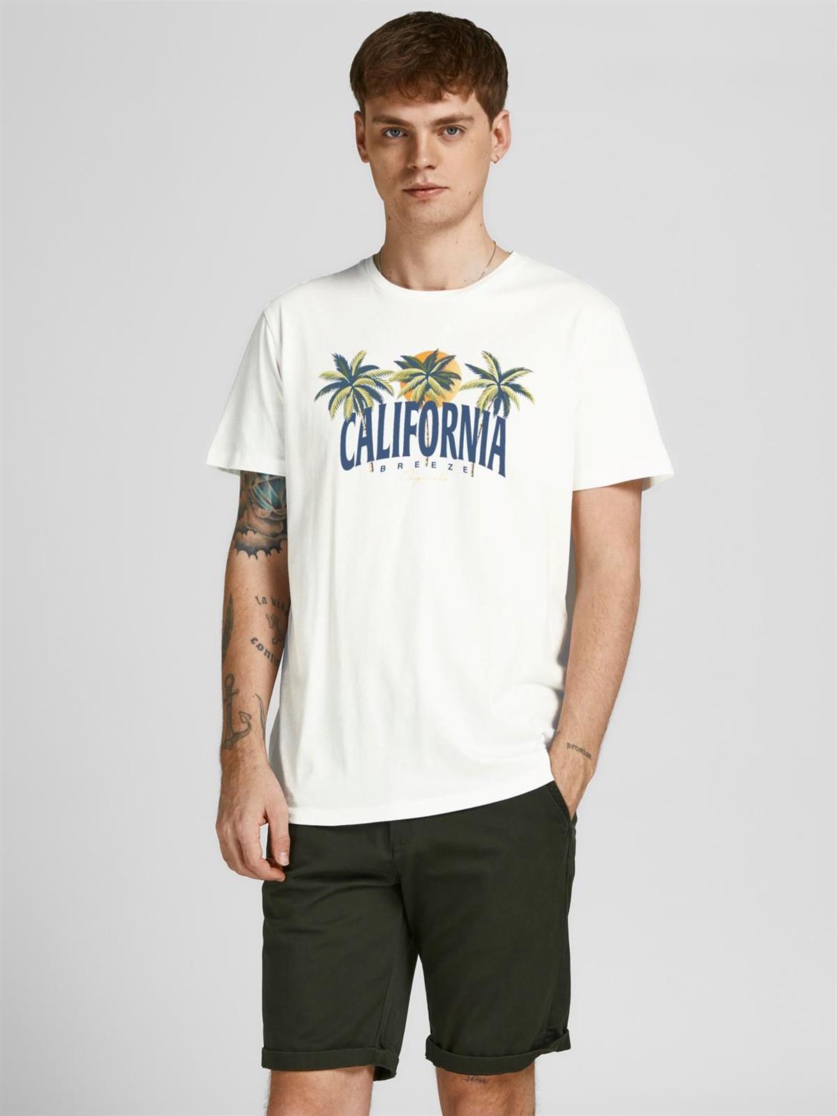 Jack & Jones Bisiklet Yaka Logo Baskılı T-shirt 12213315 - Jack & Jones - 12213315