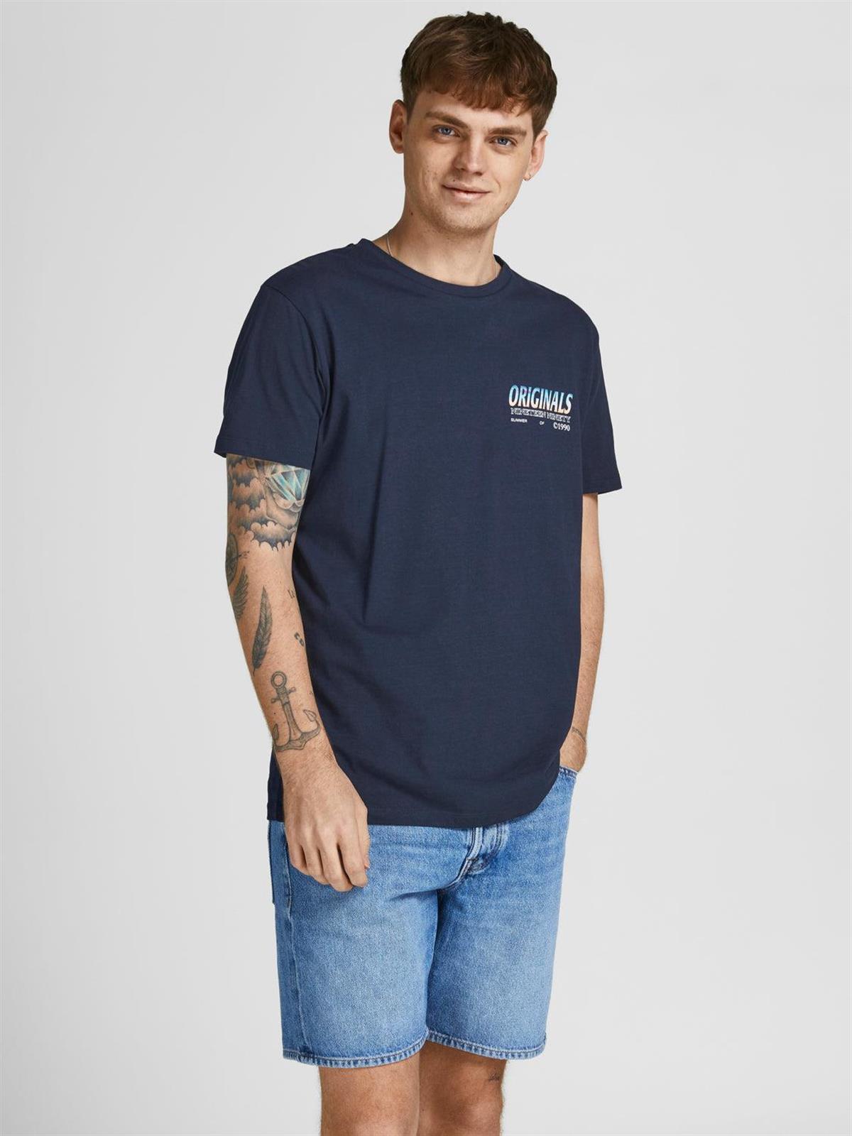 Jack & Jones Bisiklet Yaka Logo Baskılı T-shirt 12213315 - Jack & Jones - 12213315