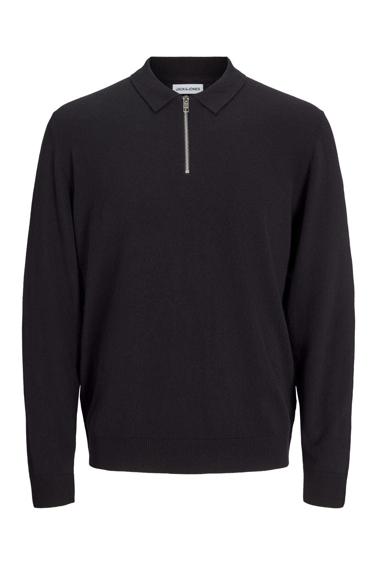 Jack & Jones Einfarbig Erkek Triko Polo Yaka Uzun Kollu T-shirt -12268210 - Jack & Jones - 12268210-2