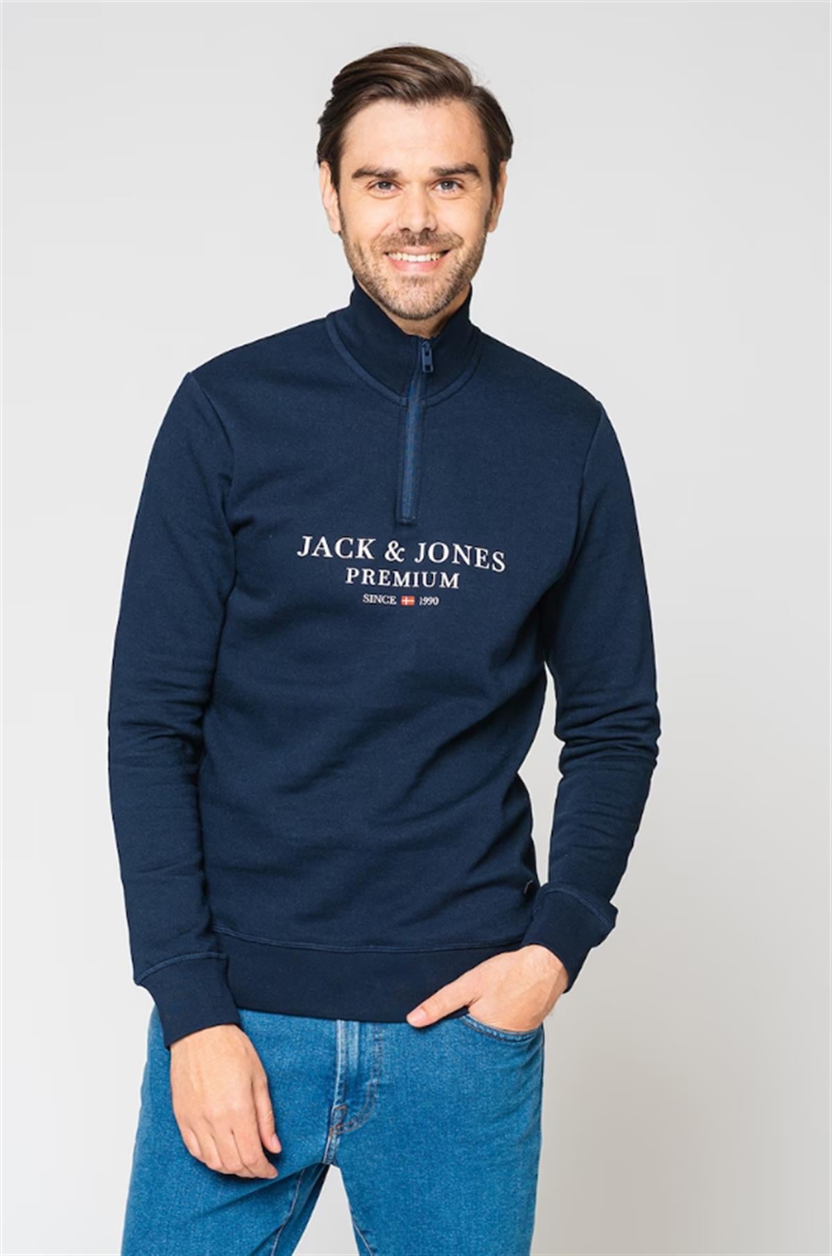 Jack & Jones Erekek Yarım Fermuar Sweatshirt - 12218291  - Jack & Jones - 12218291