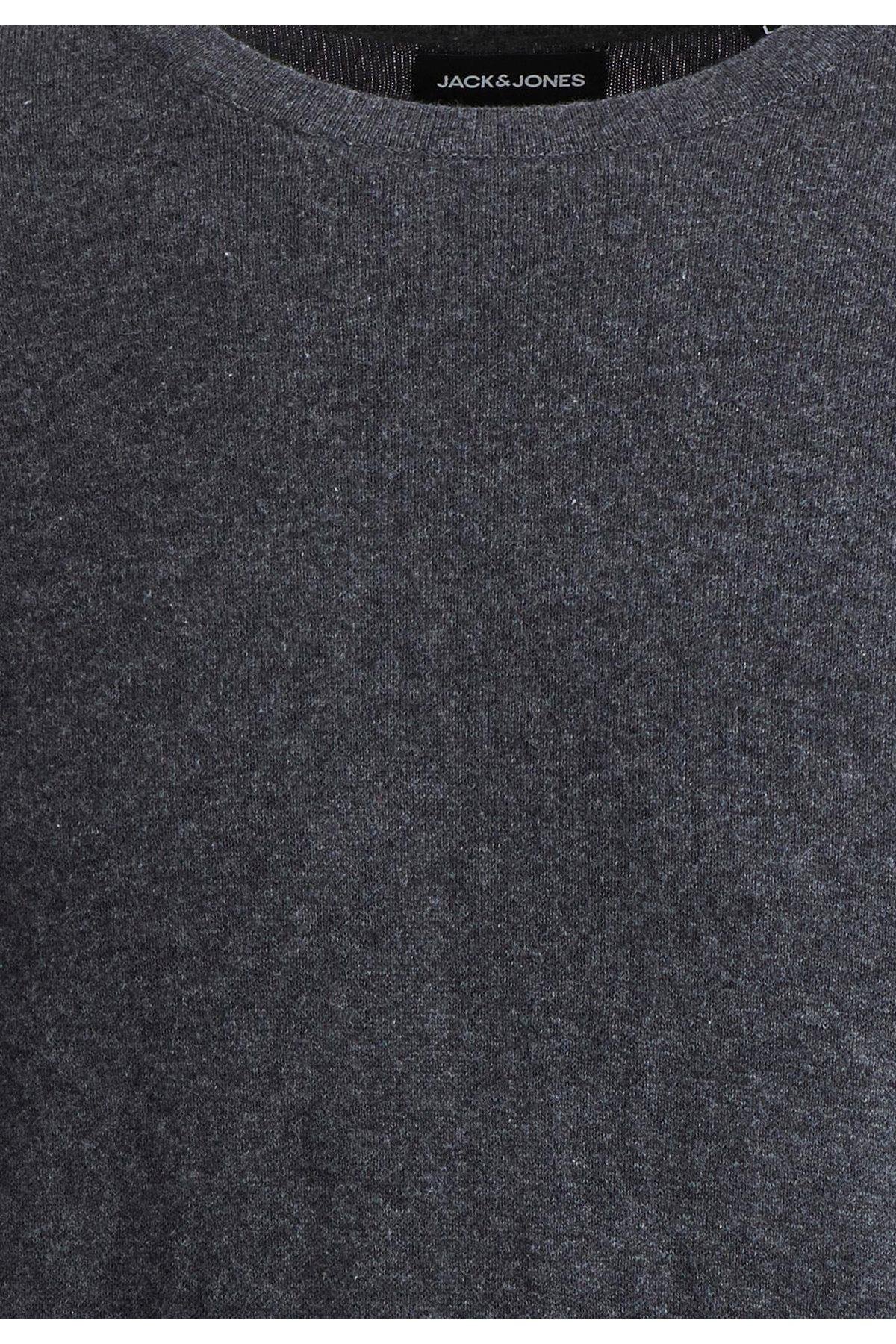 Jack & Jones Erkek Baharlık Bisiklet Yaka Gri Kazak - 12208364 - Jack & Jones - 12208364-G
