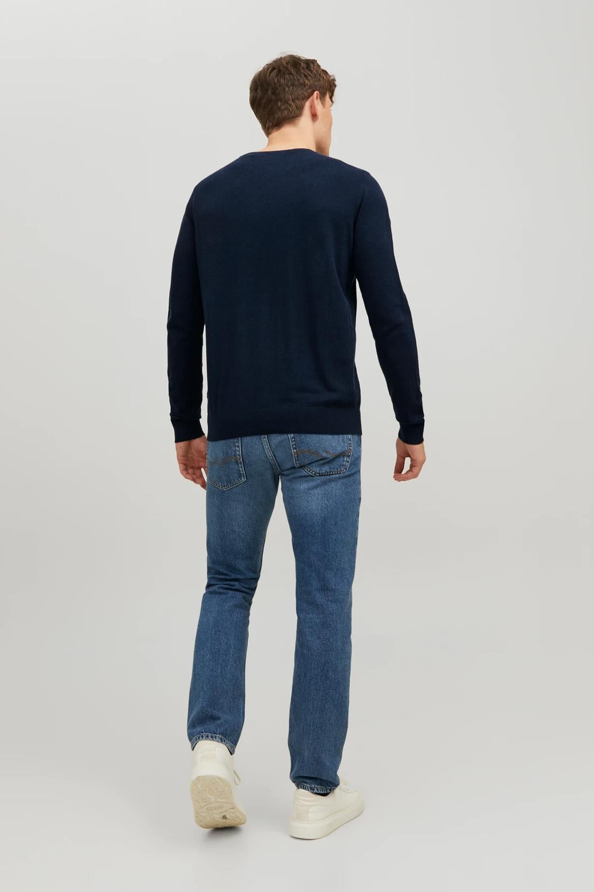 Jack & Jones Erkek Basic İnce Lacivert Triko Kazak - 12208364 - Jack & Jones - L-12208364