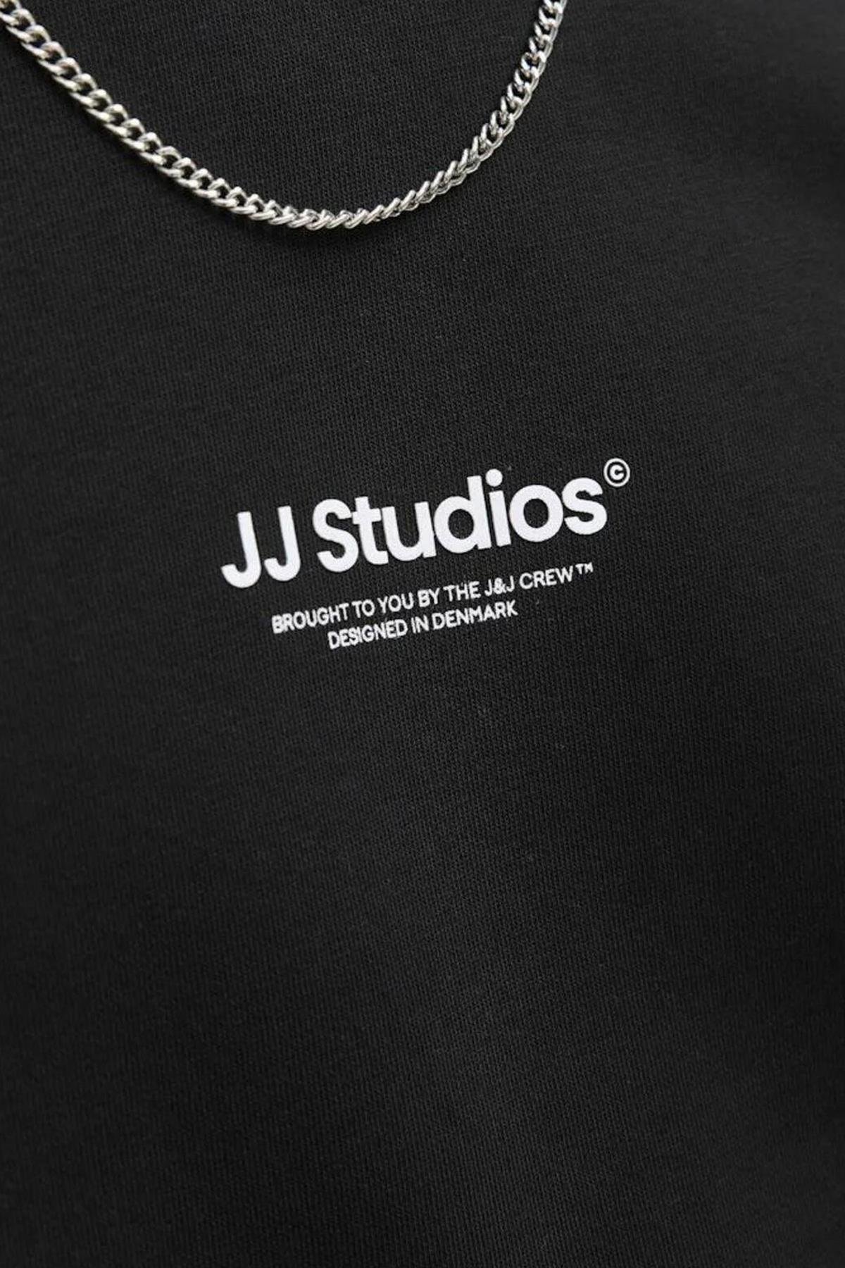 Jack & Jones Erkek Basic Sweat Crew Neck Bisiklet Yaka Siyah Sweatshirt-12278791 - Jack & Jones - 12278791