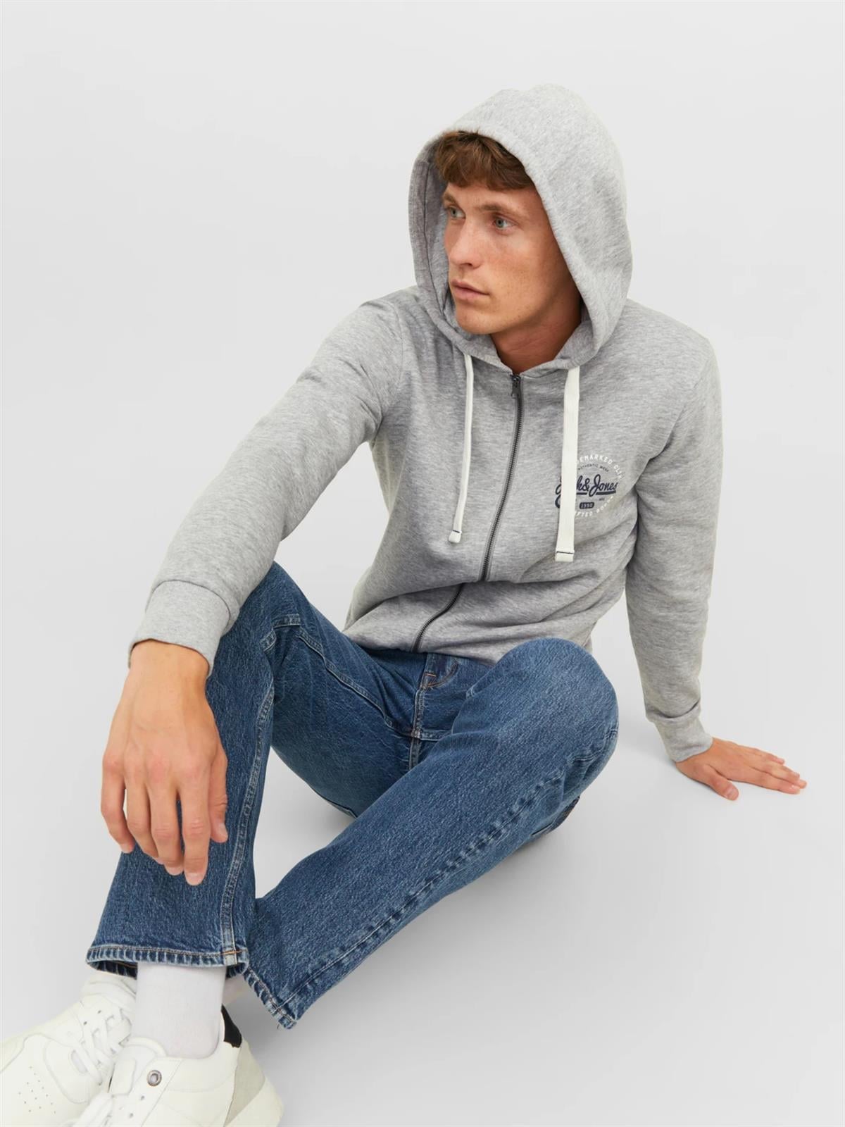 Jack & Jones Erkek Baskılı Fermuarlı Sweatshirt - 12236179 - Jack & Jones - 12236179