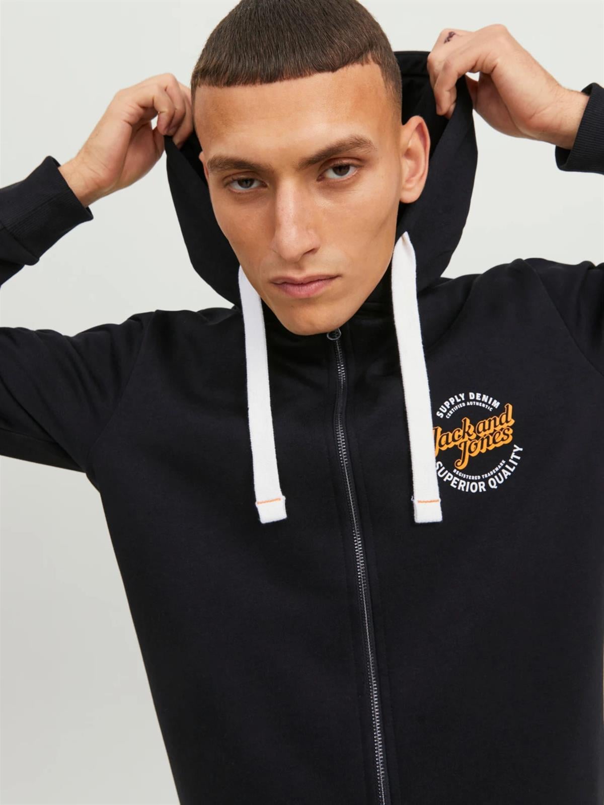 Jack & Jones Erkek Baskılı Fermuarlı Sweatshirt - 12236179 - Jack & Jones - 12236179