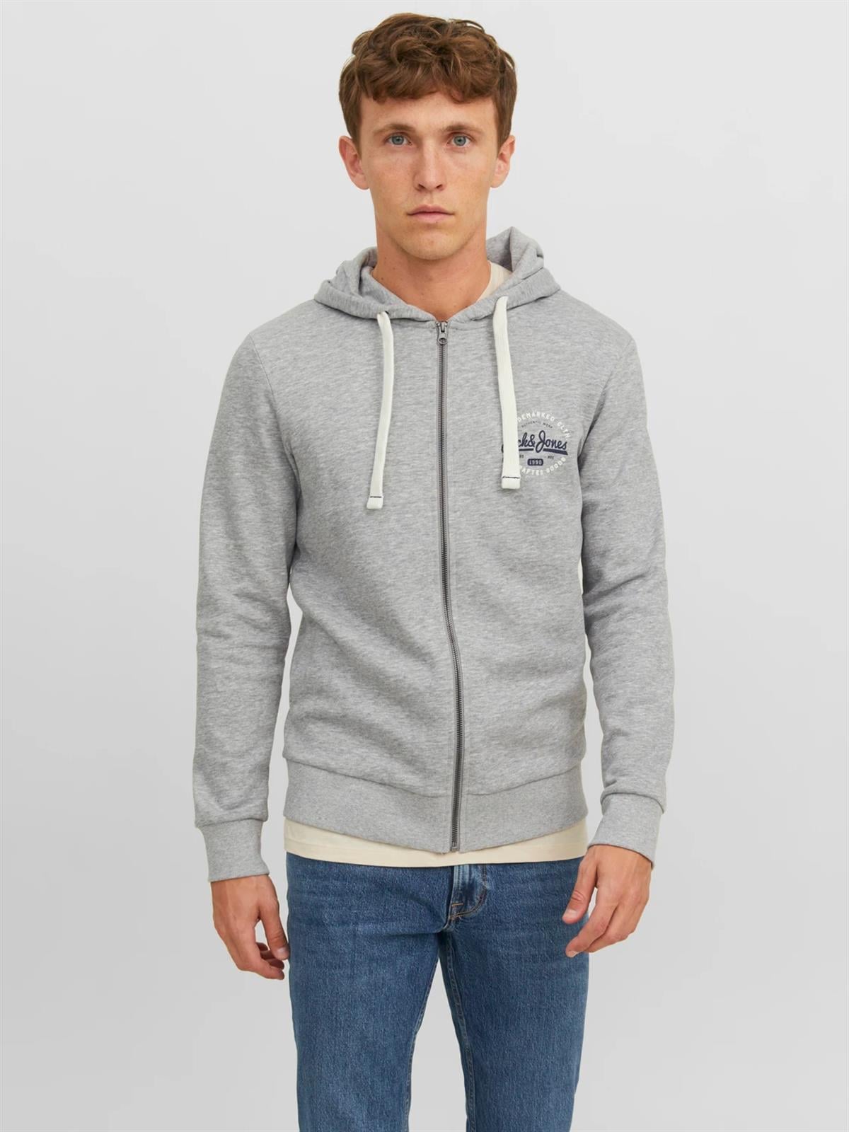 Jack & Jones Erkek Baskılı Fermuarlı Sweatshirt - 12236179 - Jack & Jones - 12236179