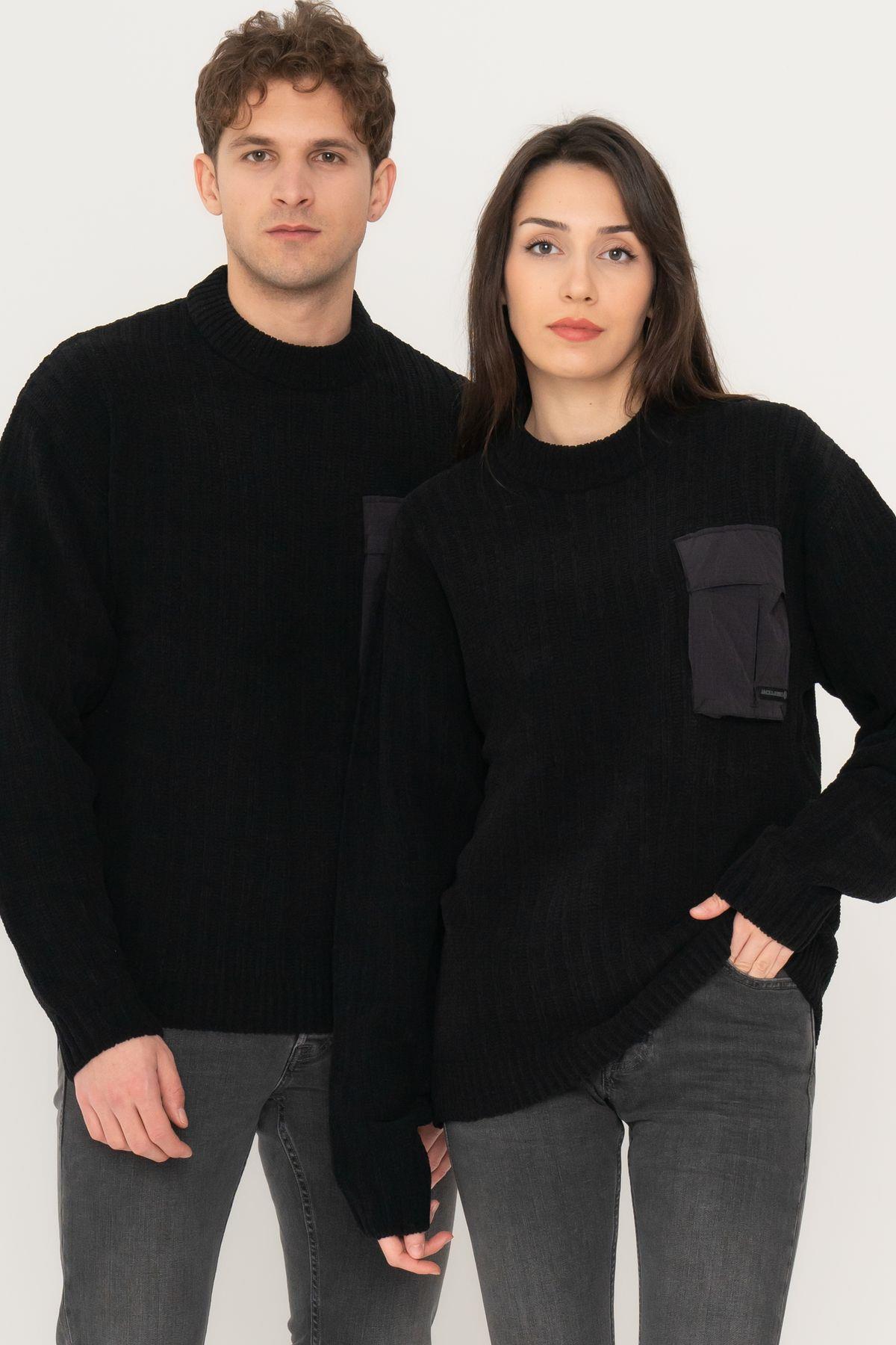 Jack & Jones Erkek Cep Detaylı Bisiklet Yaka Sweatshirt Kazak - 12242984 - Jack & Jones - 12242984