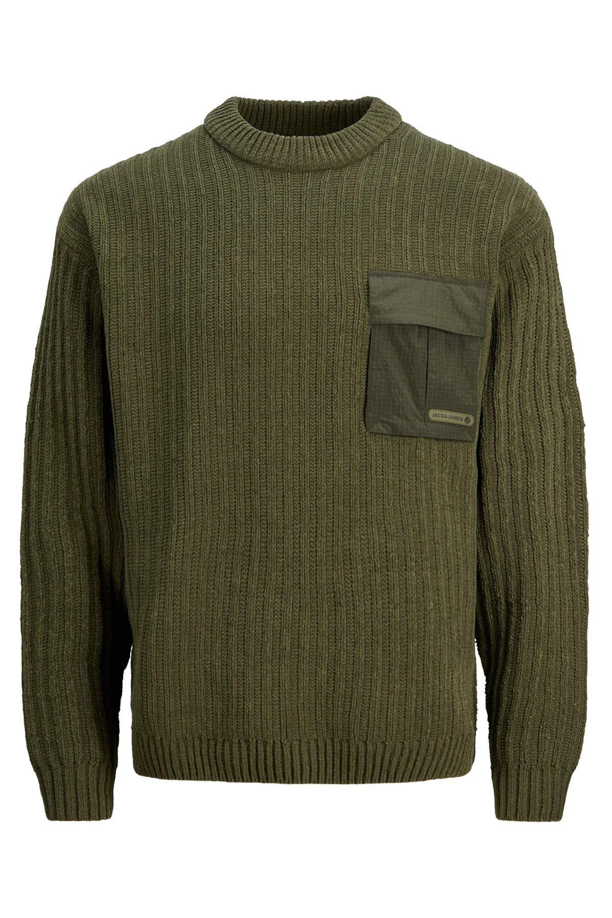 Jack & Jones Erkek Cep Detaylı Bisiklet Yaka Sweatshirt Kazak - 12242984 - Jack & Jones - 1-12242984