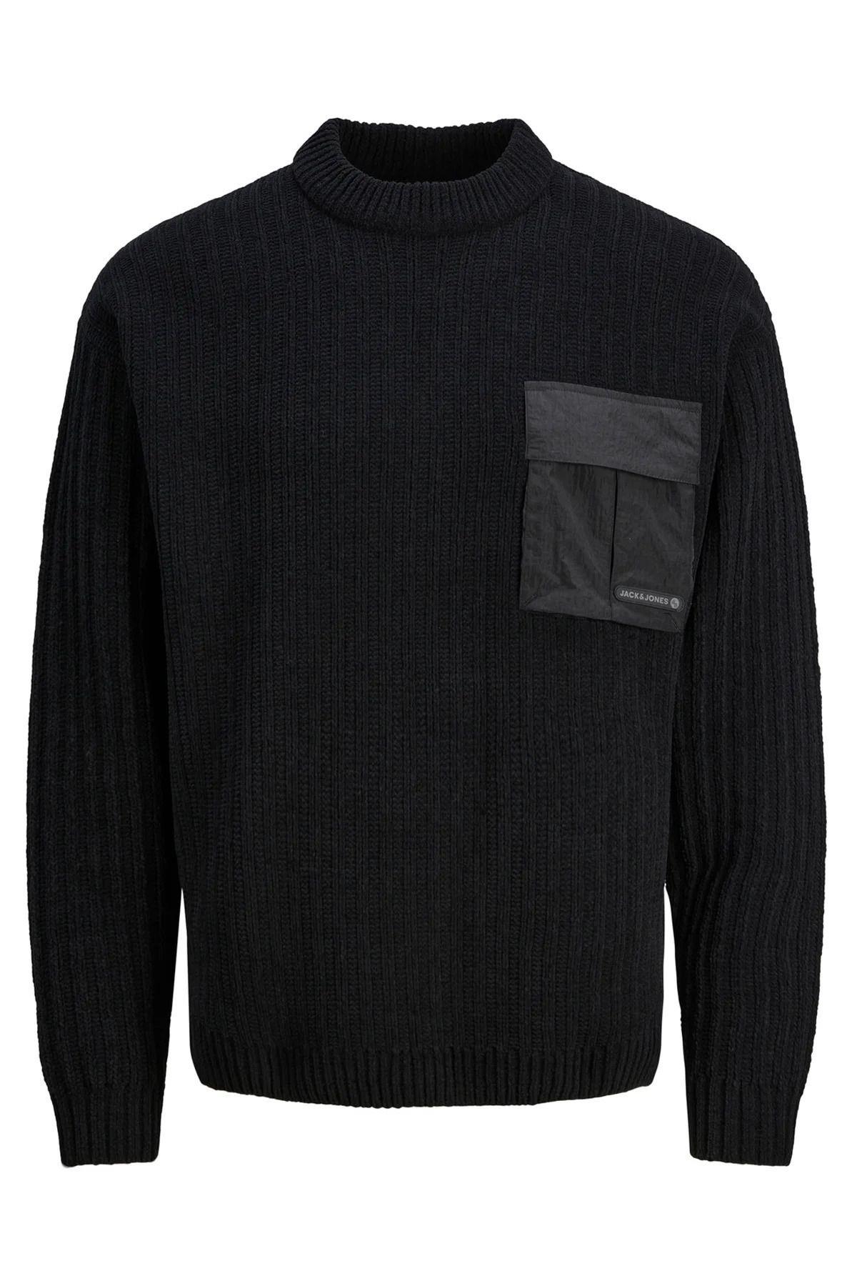 Jack & Jones Erkek Cep Detaylı Bisiklet Yaka Sweatshirt Kazak - 12242984 - Jack & Jones - 12242984