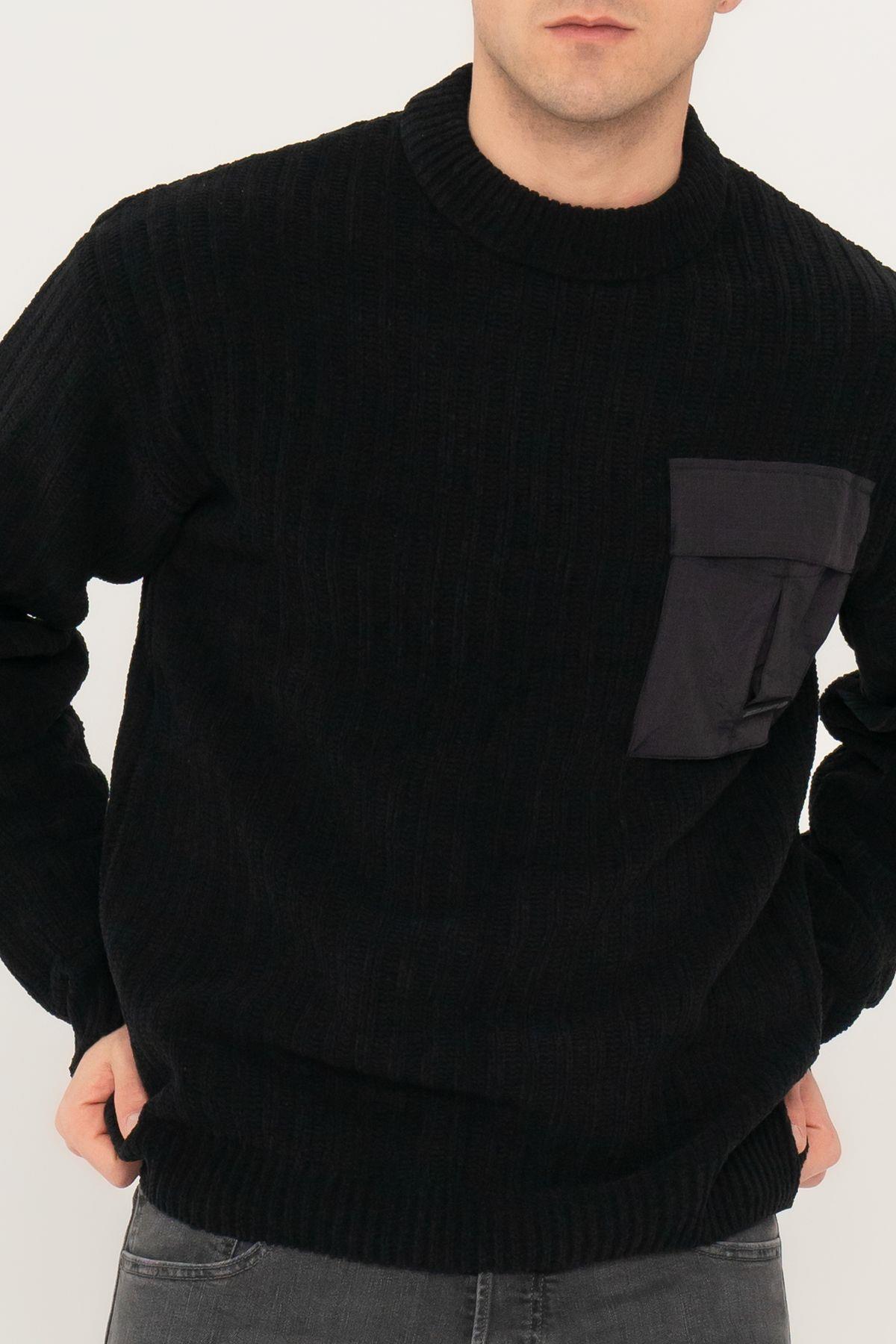 Jack & Jones Erkek Cep Detaylı Bisiklet Yaka Sweatshirt Kazak - 12242984 - Jack & Jones - 12242984