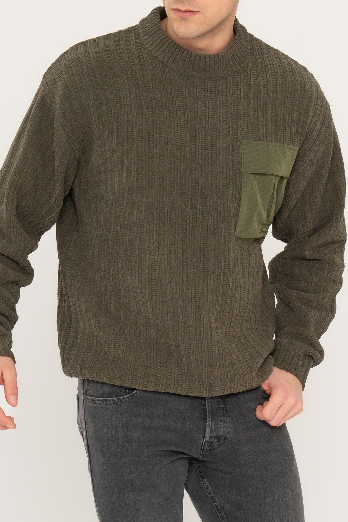 Jack & Jones Erkek Cep Detaylı Bisiklet Yaka Sweatshirt Kazak - 12242984 - Jack & Jones - 1-12242984