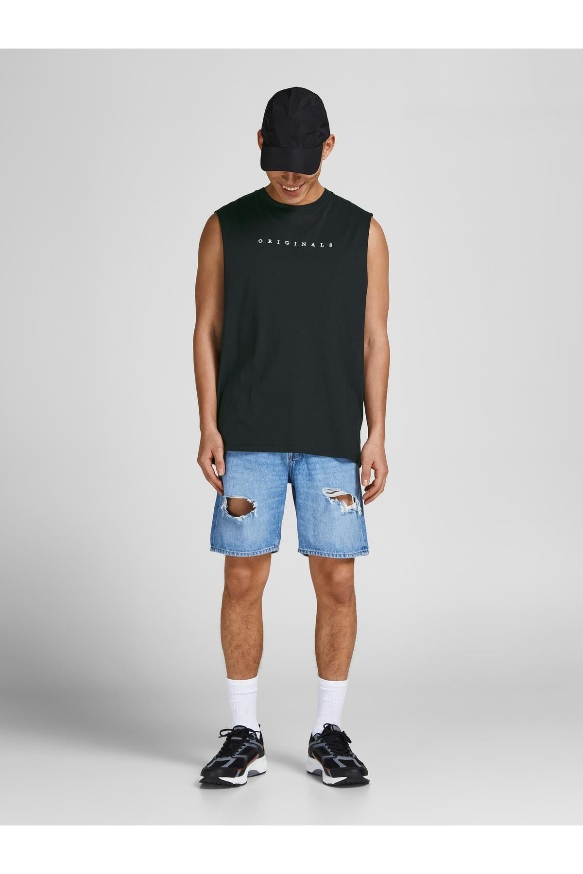 Jack & Jones Erkek Copenhagen Günlük Erkek Siyah Kolsuz Spor Atlet 12210016-02 - Jack & Jones - 12210016