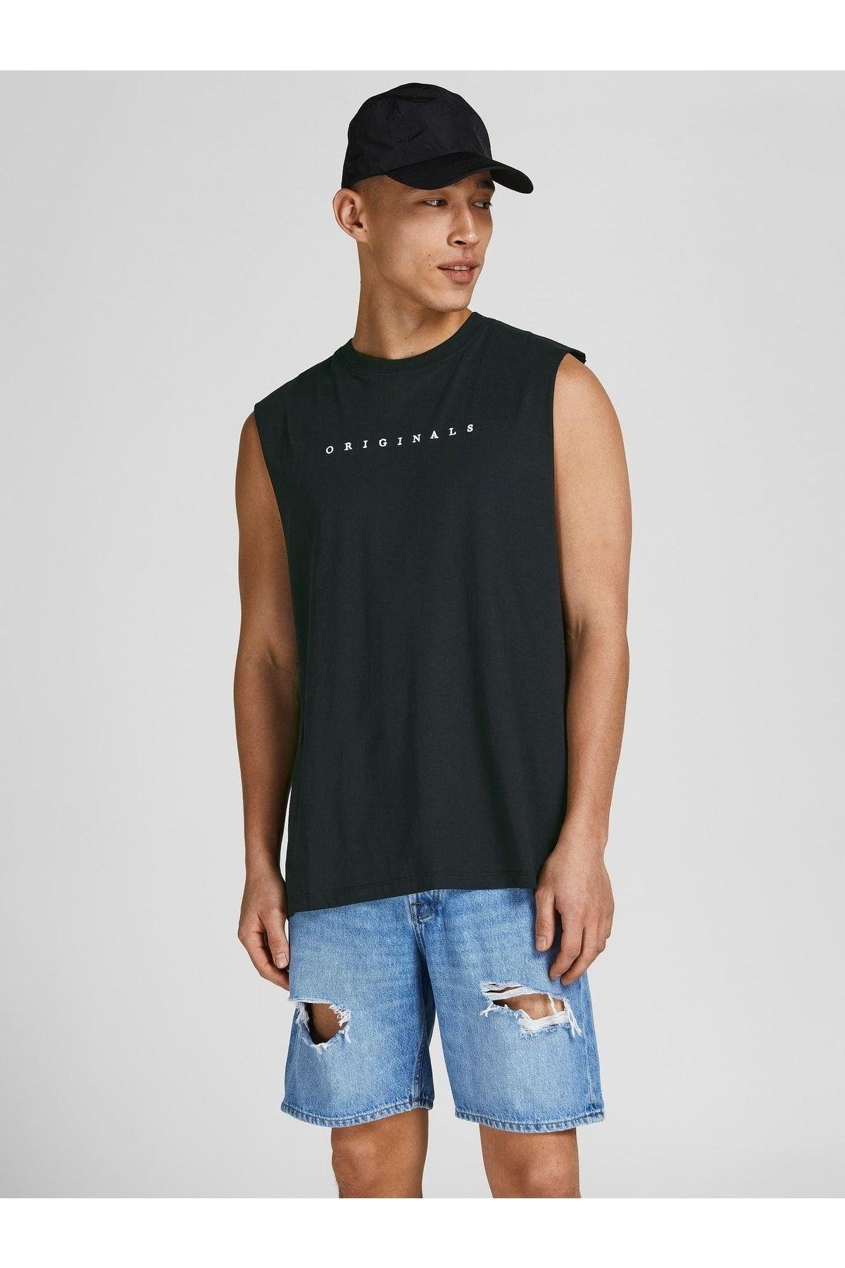 Jack & Jones Erkek Copenhagen Günlük Erkek Siyah Kolsuz Spor Atlet 12210016-02 - Jack & Jones - 12210016