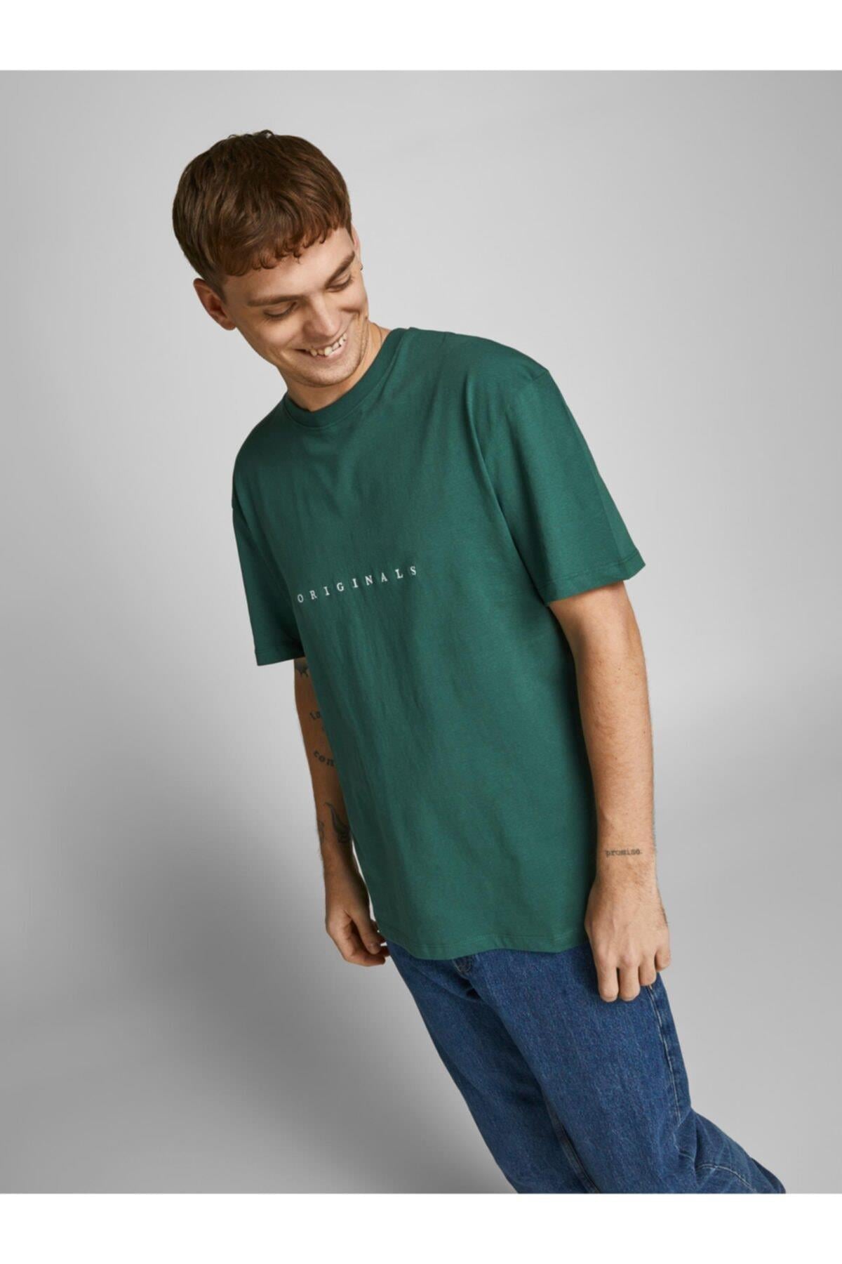 Jack & Jones Erkek Copenhagen Tee Crew Neck Yeşil T-shirt - 12176780-21 - Jack & Jones - 12176780-21