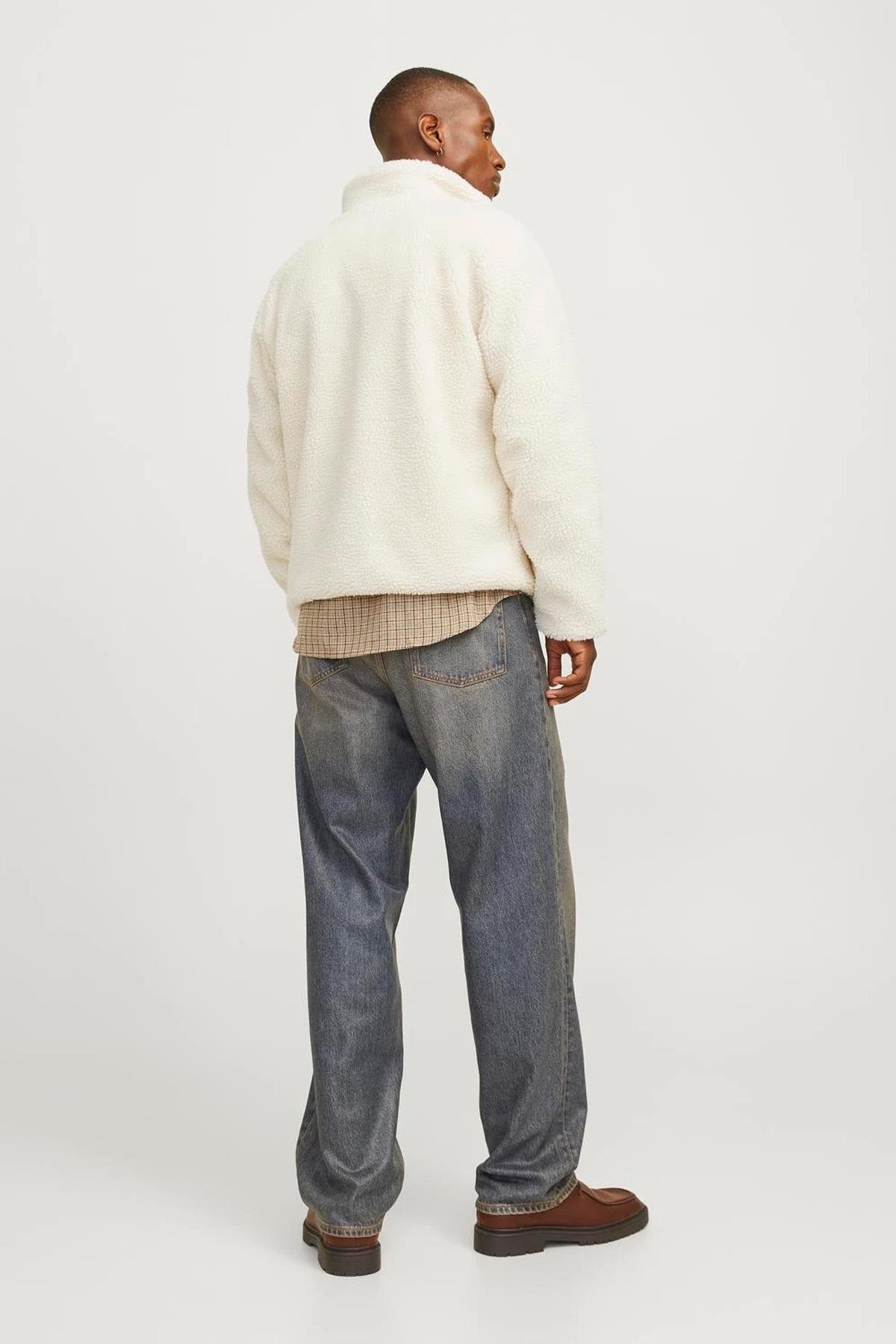 Jack & Jones Erkek Fermuarlı Siyah Sweat Polar Ceket - 12258417 - Jack & Jones - 12258417