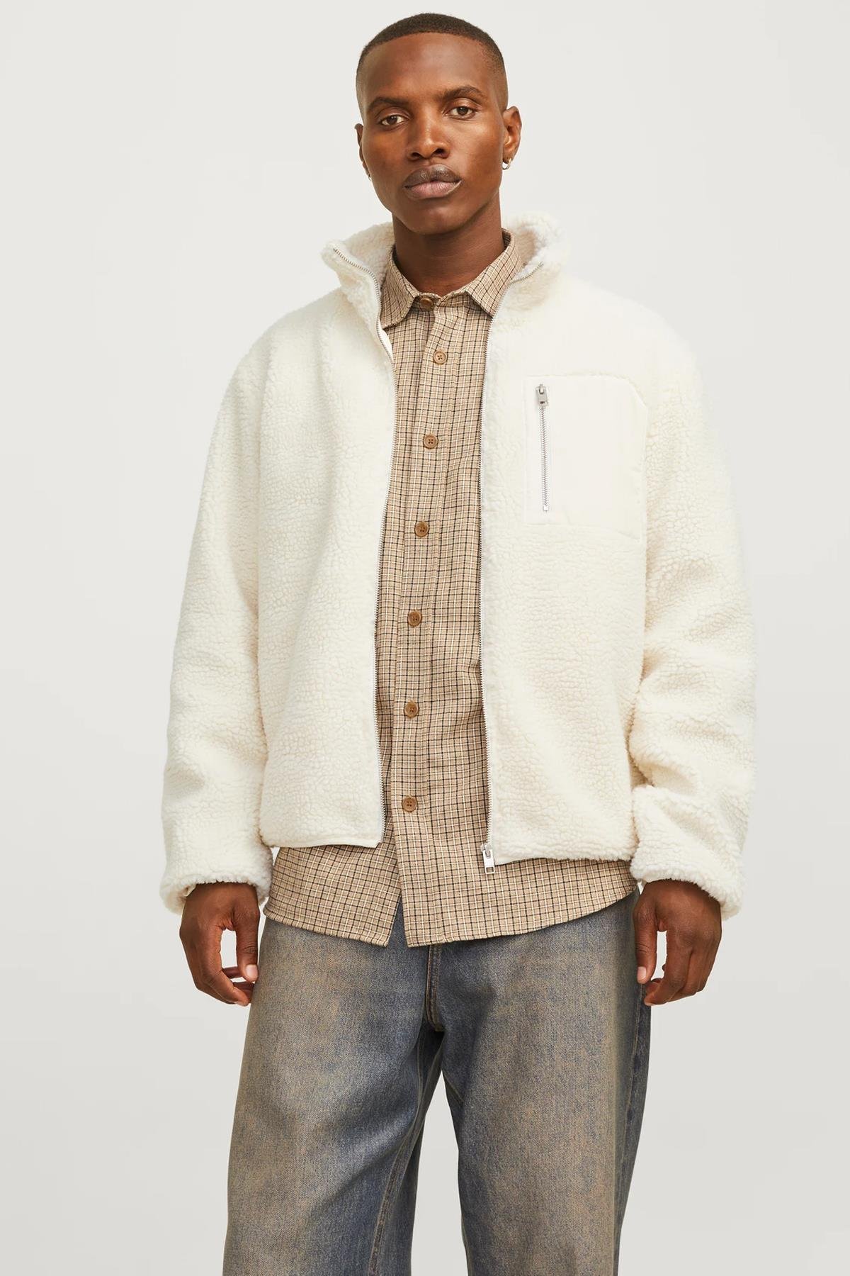 Jack & Jones Erkek Fermuarlı Siyah Sweat Polar Ceket - 12258417 - Jack & Jones - 12258417