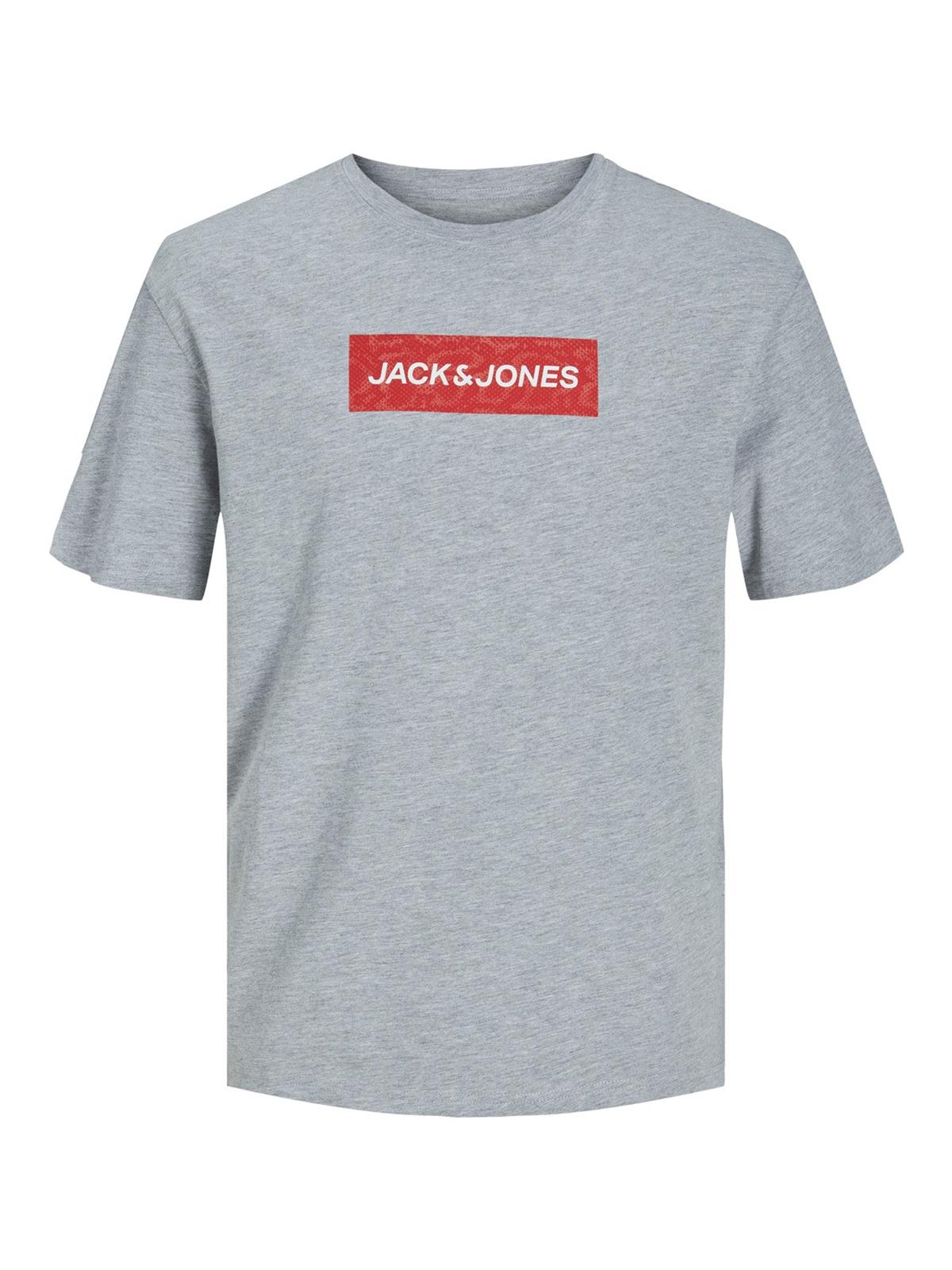 Jack & Jones Erkek Gri T-shirt - 12229758 - Jack & Jones - JJ3S12229758