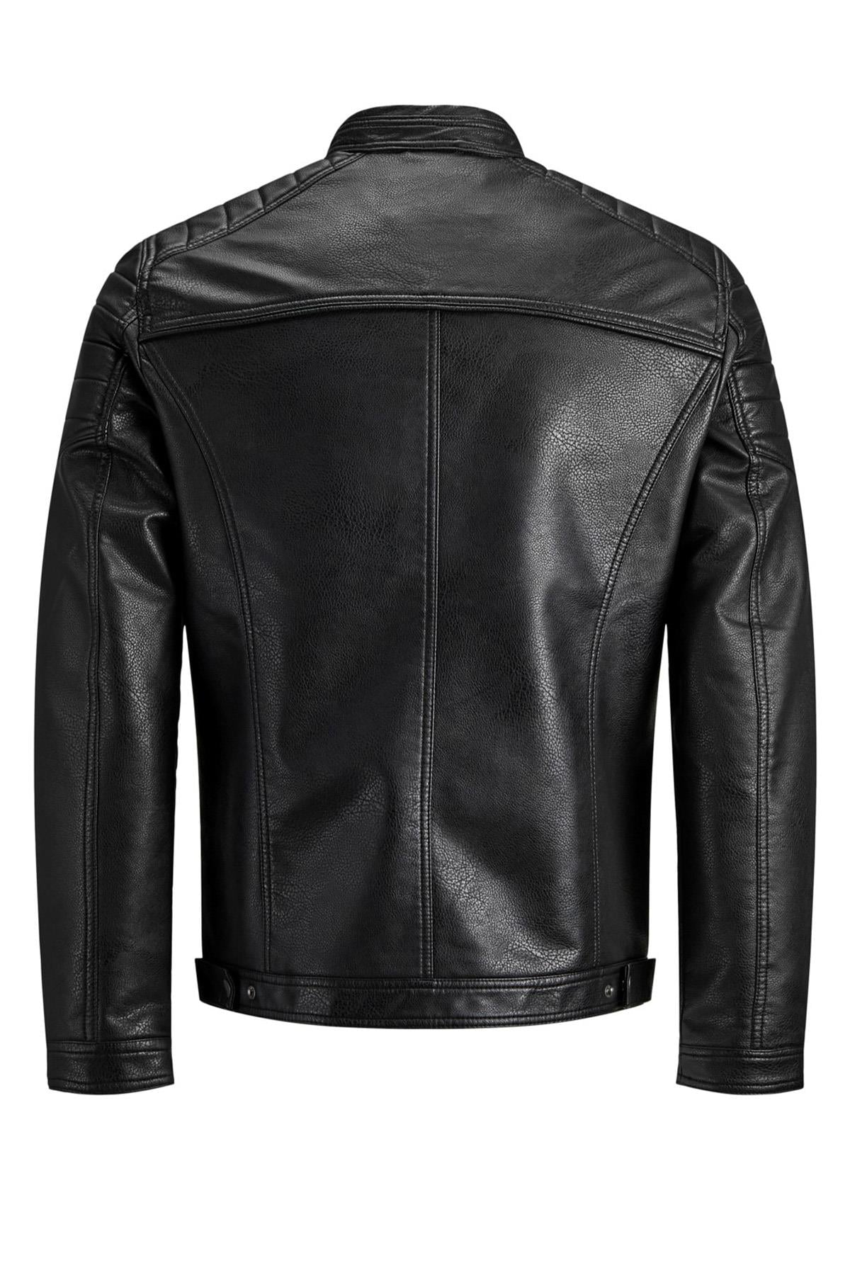 Jack & Jones Erkek Günlük Deri Ceket Jcorocky 12147218 - Jack & Jones - 12147218